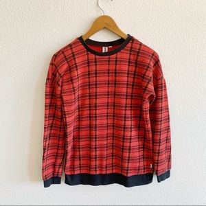 Vans Side Zip Plaid Crewneck Sweater XS